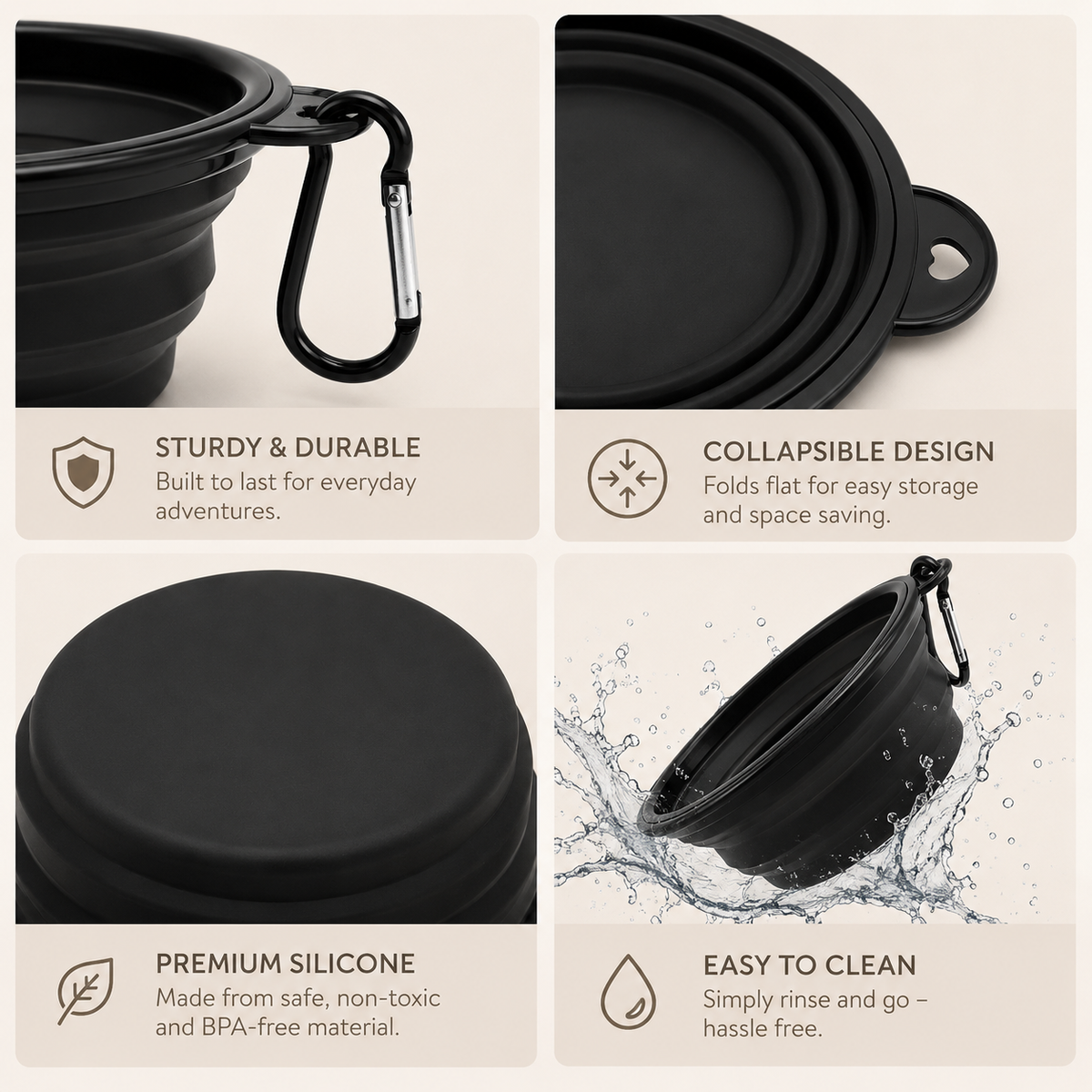 Adventure-Ready Collapsible Travel Pooch Bowl