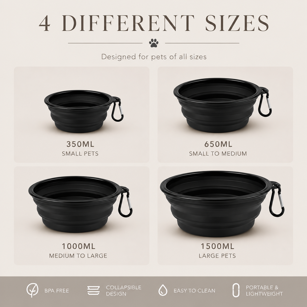 Adventure-Ready Collapsible Travel Pooch Bowl