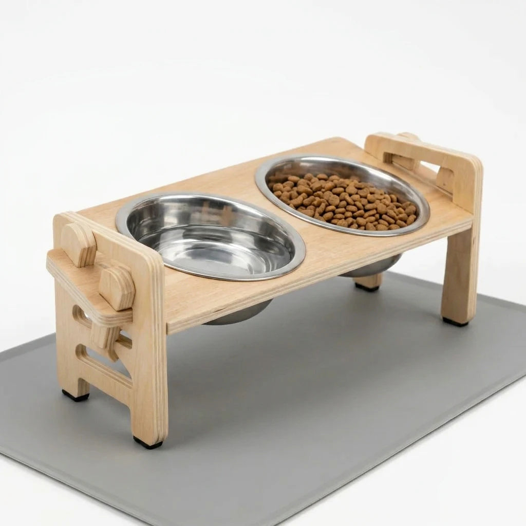 Adjustable Posh Pooch Stand & Stainless Steel Bowls